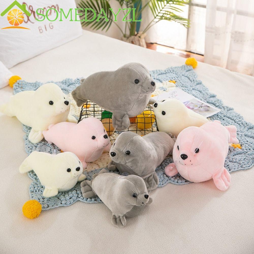 SOMEDAYZL Seal ตุ๊กตาตุ๊กตา, สัตว์หมอน Fluffy Seal Plush ตุ๊กตาของเล่น, Cozy Fur นุ่มน่ารัก Sea Lion