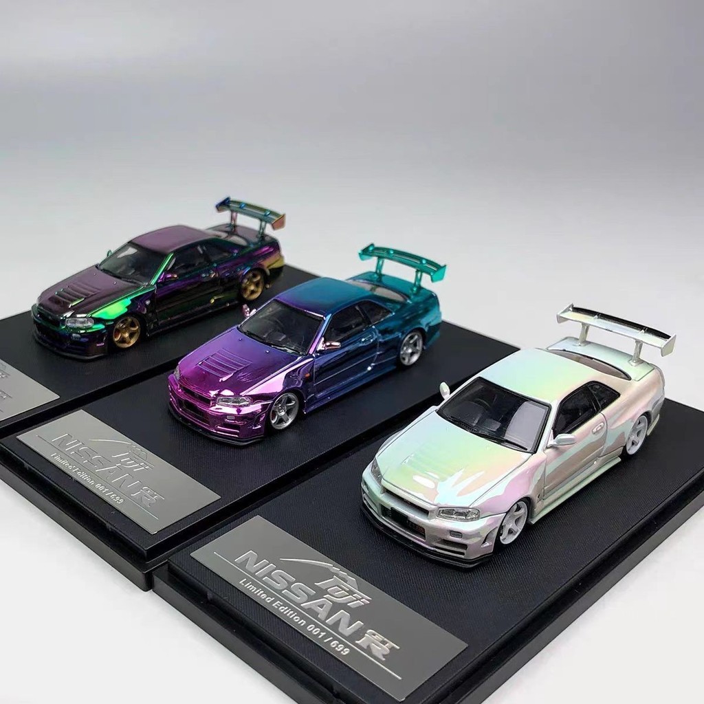 โมเดลรถโลหะผสม Fuji Skyline GT-R R34 Nismo Z-Tune