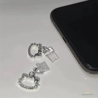 จุกกันฝุ่นสำหรับโทรศัพท์มือถือ เคสกันฝุ่นรูปหัวใจรูปตัว สำหรับสมาร์ทโฟน เหมาะสำหรับ iPhone/Type-C/Androidอุปกรณ์เสริม