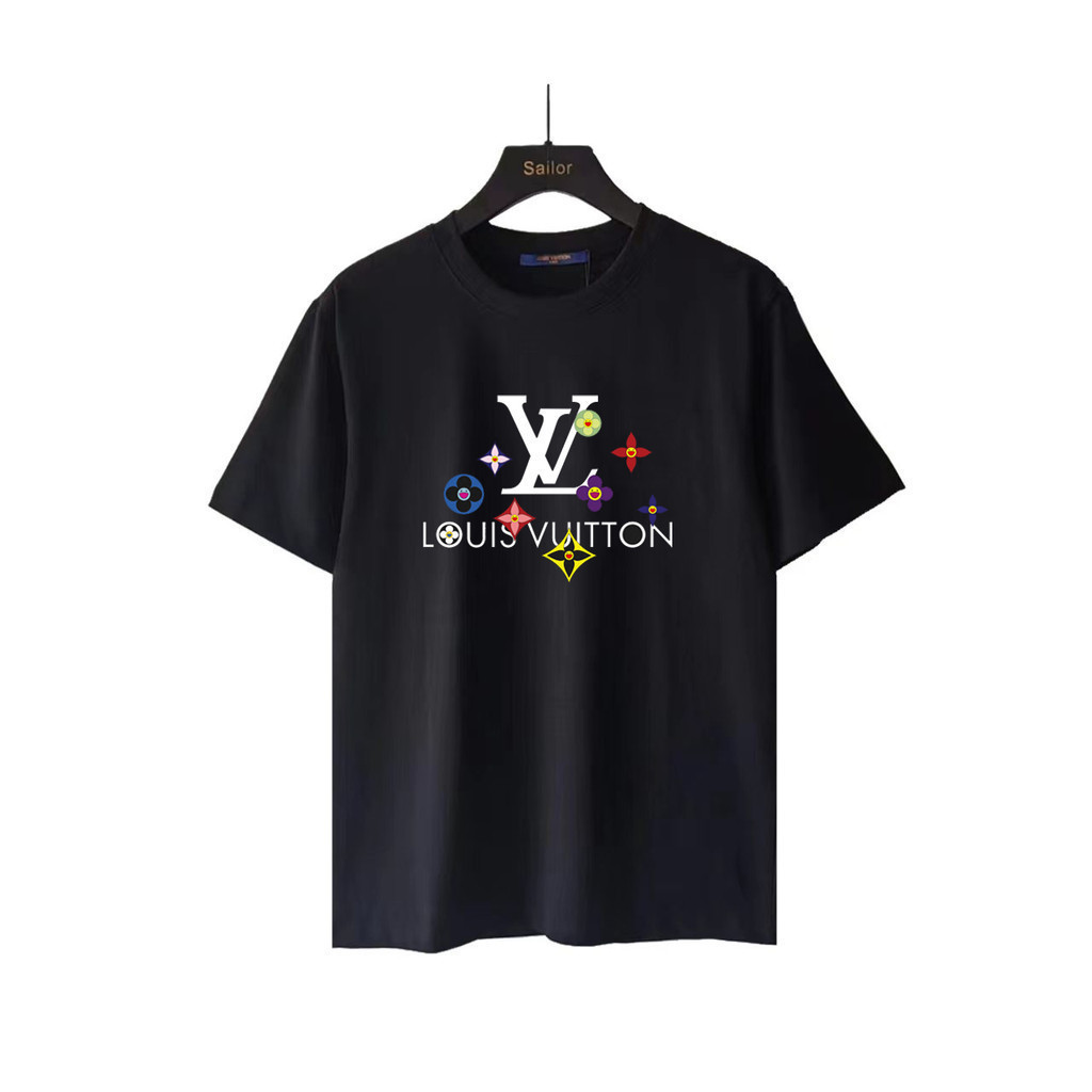 LOUIS VUITTON/LV/2026 ต้นฤดูใบไม้ผลิสไตล์ใหม่เสื้อยืดแขนสั้นผู้ชายผู้หญิงคู่ท็อปส์กีฬาแขนสั้นขายร้อน