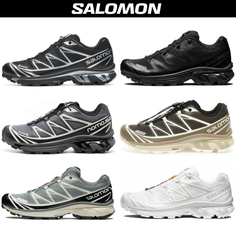 ของแท้ 100% Salomon XT 6 GTX สีเทาสีดําสีขาวสีน้ําตาลเงินรองเท้าเดินป่าสําหรับผู้ชายและผู้หญิง