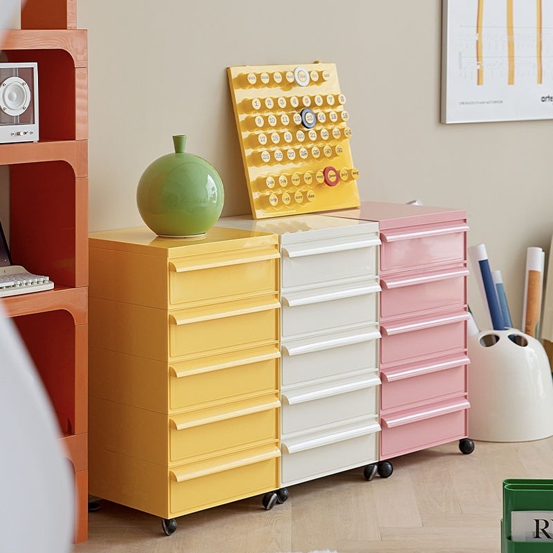 Nordic medieval creative storage cabinet bedside table plastic multi-layer drawer type household sto