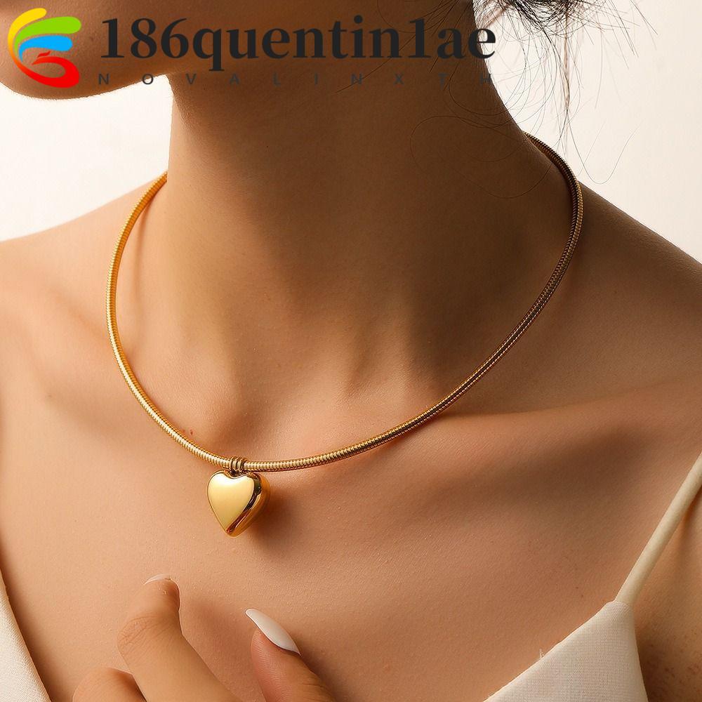 QUENTIN1AE สร้อยคอโลหะ, Simple Magnetic Vintage Choker, Creative Elegant Crescent ผู้หญิงเครื่องประด