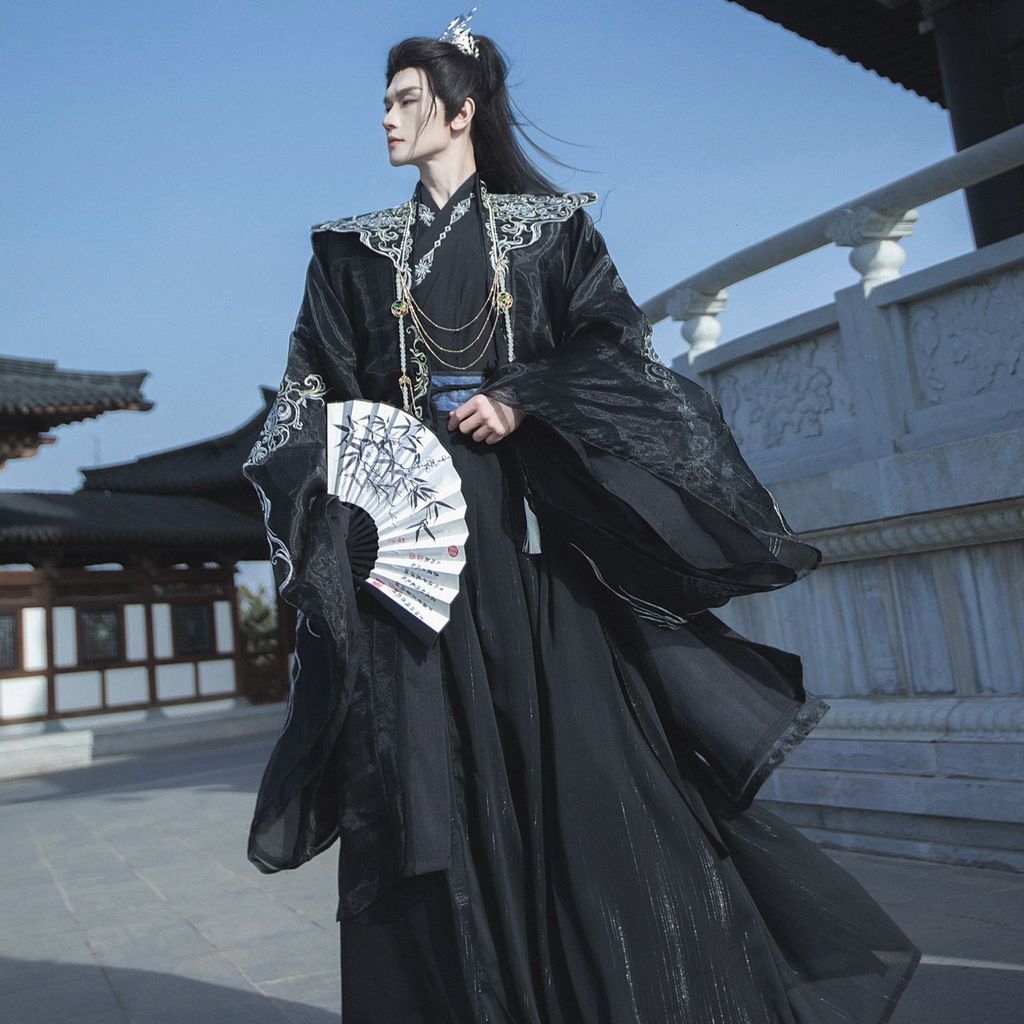 Shuyu [แหวนฟีนิกซ์มังกร Pei] ต้นฉบับ Hanfu ผู้ชายผู้หญิงสไตล์ไหล่เมฆ Wei Jin สไตล์หรูหรา Cool Sa สีด