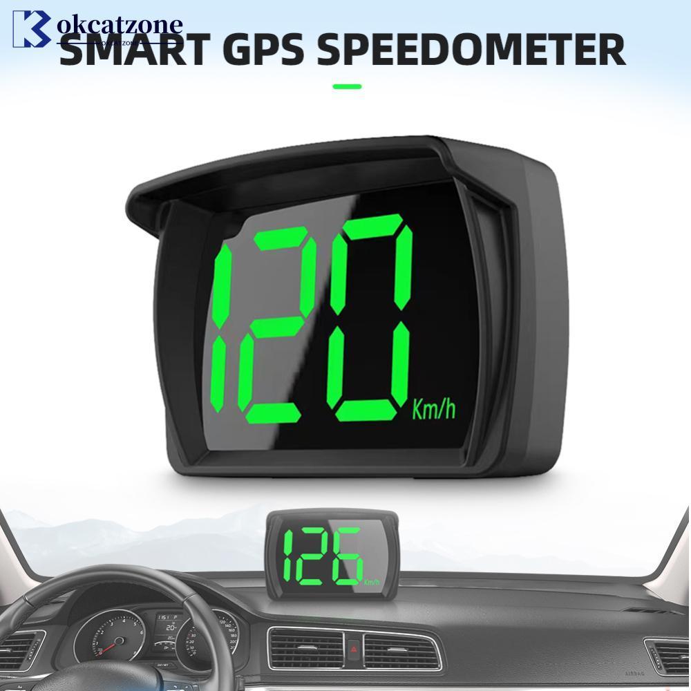 OKCATZONE รถ GPS HUD Head Up จอแสดงผล Digital Speedometer ความเร็วเมตร KMH/MPH สําหรับรถรถบรรทุก Plu