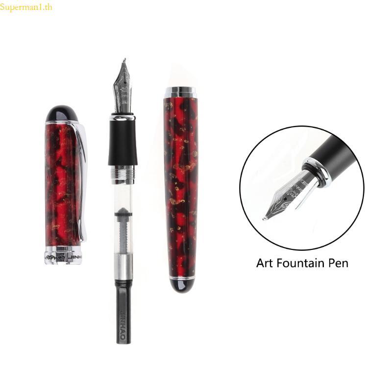 ที่ดีที่สุด JINHAO X750 Art Fountain Pen Pull-type Cap Curving-nib การเขียนจิตรกรรม