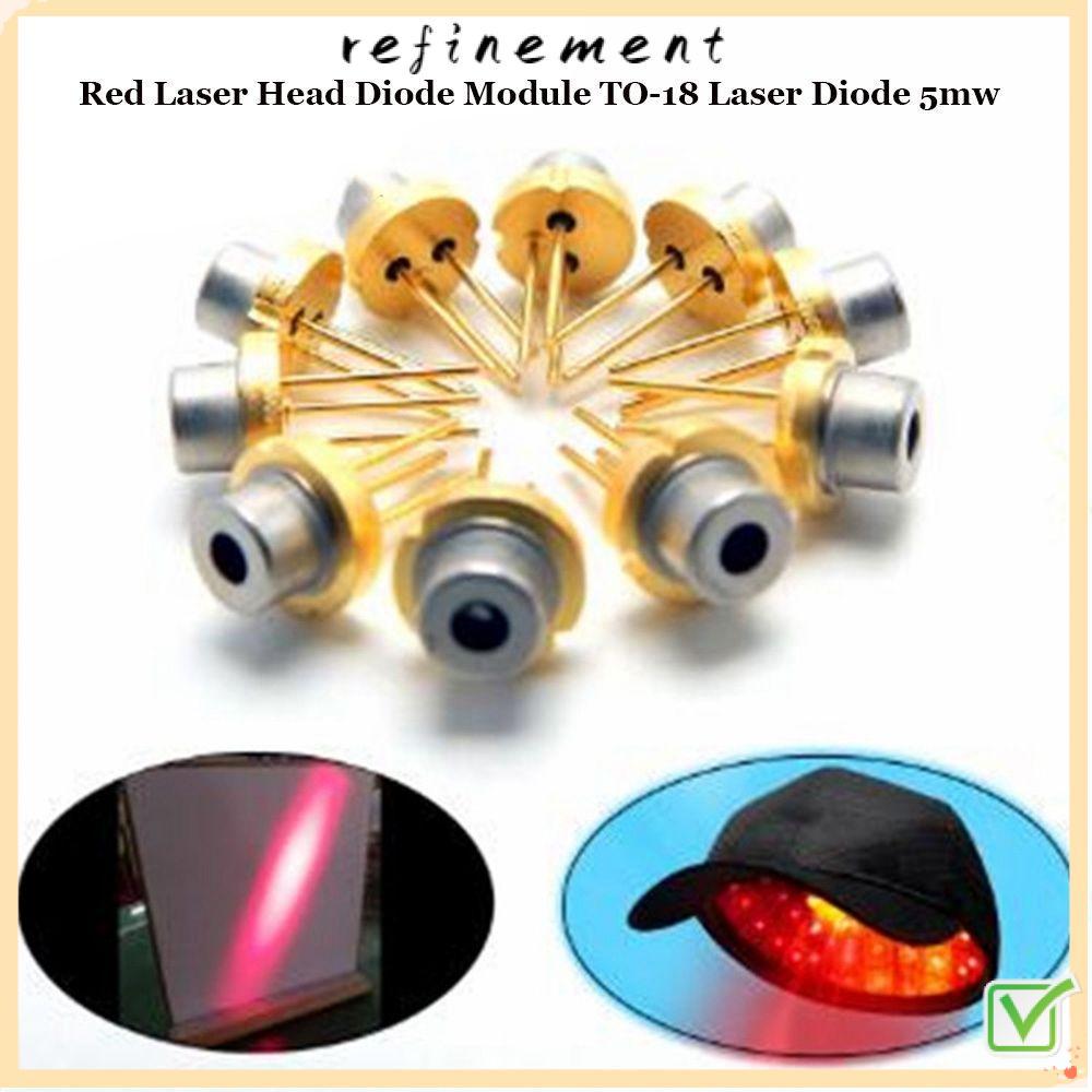 REFINEMENT 1/2/5/10 ชิ้นหัวเลเซอร์สีแดง 5MW 5mw คุณภาพสูง TO-18 ไดโอดเลเซอร์