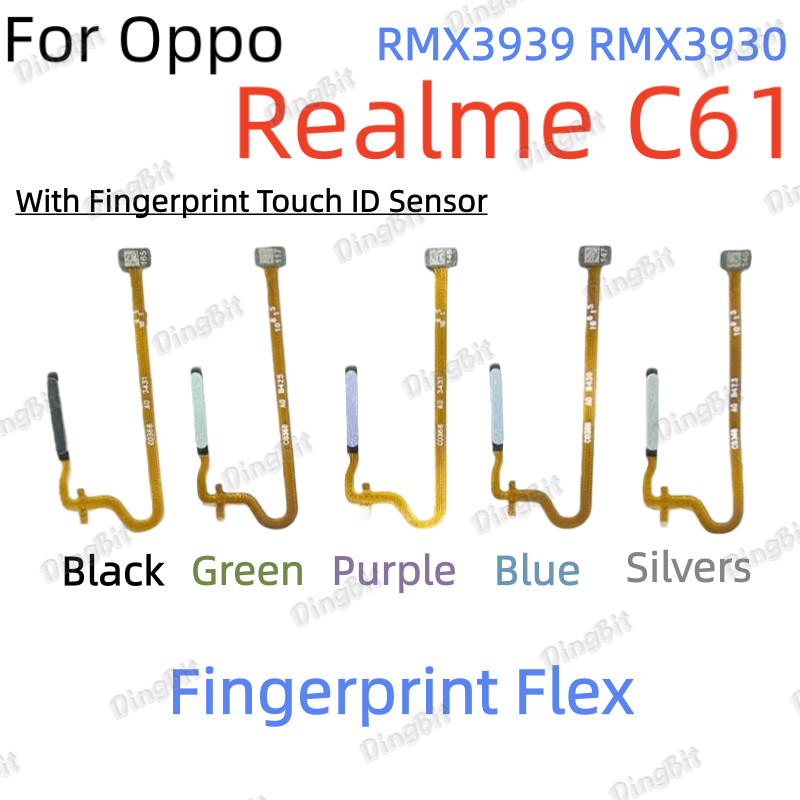 Homeflex สําหรับ OPPO Realme C61 RMX3939 RMX3930 ปุ่ม Flex Cable สวิทช์ลายนิ้วมือ Touch ID Sensor อะ