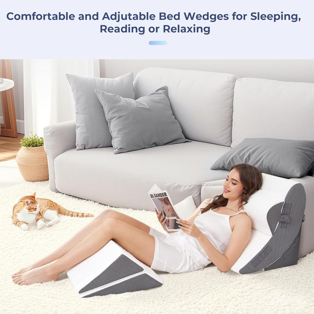 เบาะพนักพิงปรับ 5 ชิ้นชุด Wedge กระดูกสันหลังส่วนคอหน่วยความจําโฟม Lumbar Care ขา A16 หมอนสนับสนุน C