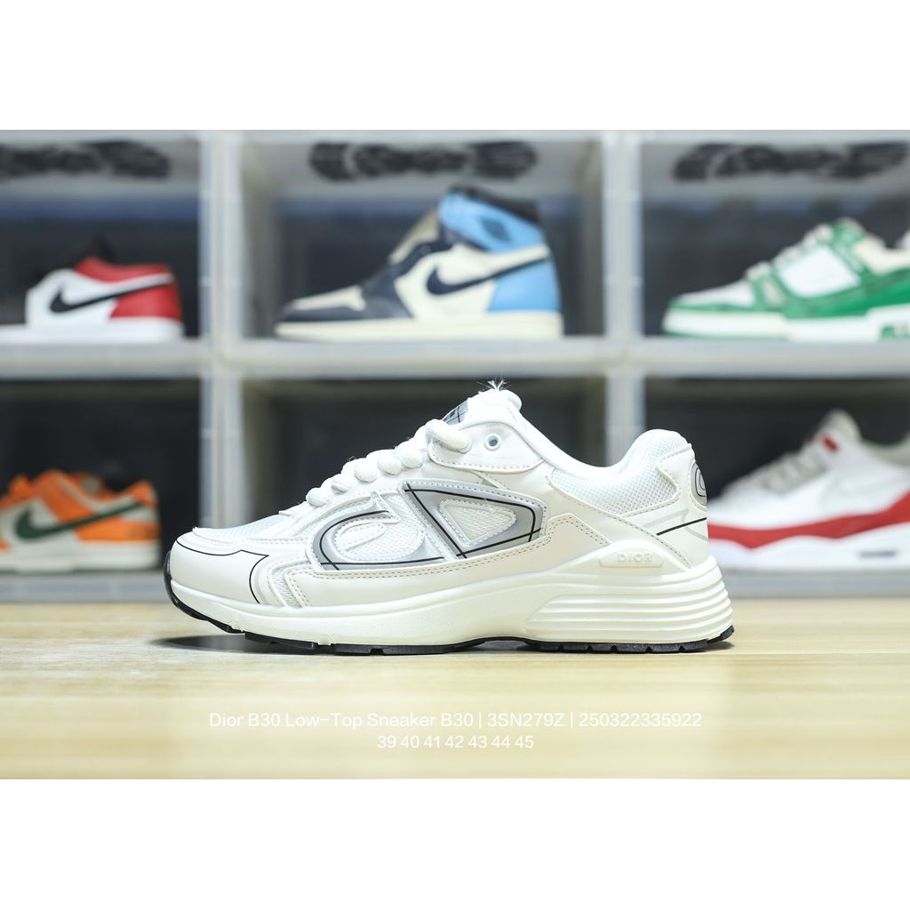 รองเท้า Dior B30 Low-Top สไตล์เรโทร รองเท้าลำลองคลาสสิก