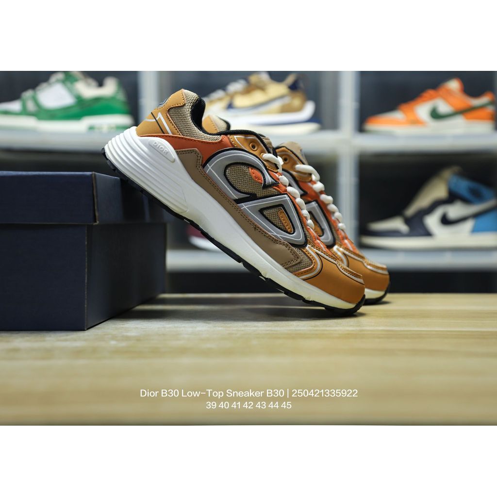 รองเท้าลำลอง Dior B30 Low-Top สไตล์เรโทร สำหรับใส่วันหยุดหรือเดินทาง