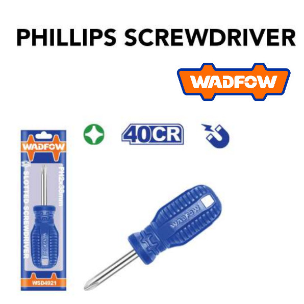 [ WADFOW ] (WSD4921/WSD4924/WSD6926) ไขควง Phillips PH2 40CR เหล็ก 38-150 มม.