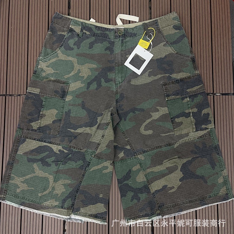 RONM nonnod camo baggy jorts Camouflage Scimitar Capri Pants Loose High Street Workwear Casual Pants