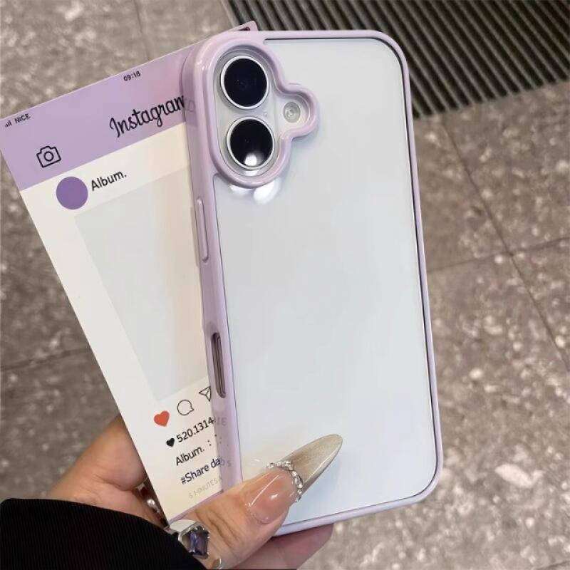 ขอบเขตสีขนมง่าย โปร่งใสเคสโทรศัพท์สําหรับIPhone 11 17 16 14 15 Pro Max 12 13 ProMaxฝุ่นกันกระแทกนุ่มTPUโทรศัพท์ปกหลัง