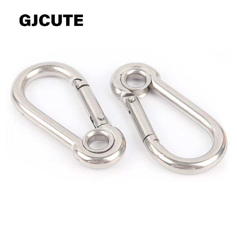 GJCUTE M4 M5 M6 M7 M8 สแตนเลส Carabiner Carbine Snap Hook ตาไก่สปริงหัวเข็มขัดแหวน WTD
