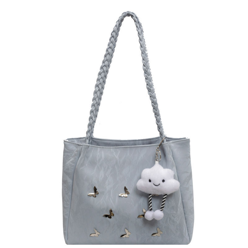 O4N4 กระเป๋าความจุขนาดใหญ่หญิง 2025 แฟชั่น Niche กระเป๋าสะพายผีเสื้อนักเรียน Class Commuter All-Matc