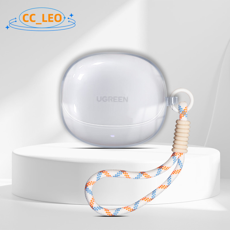 Case for UGREEN LightBuds Pro Clear TPU Soft Case Cute Lanyard Pendant Suitable for UGREEN HiTune H6 Pro Shockproof Shell Protective Sleeve