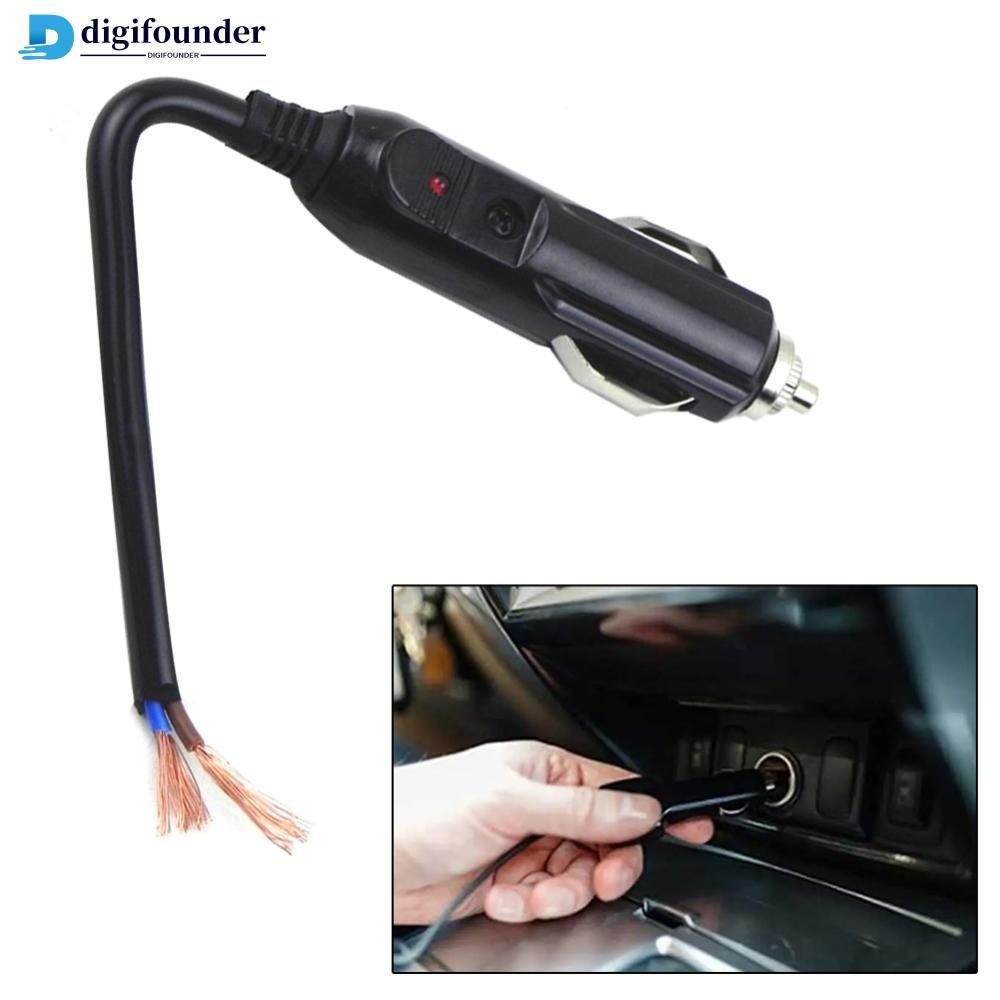 DIGIFOUNDER 12V 24V ปลั๊กภายในรถชาย LED ซ็อกเก็ตปลั๊กอะแดปเตอร์รถอุปกรณ์เสริม H6O9