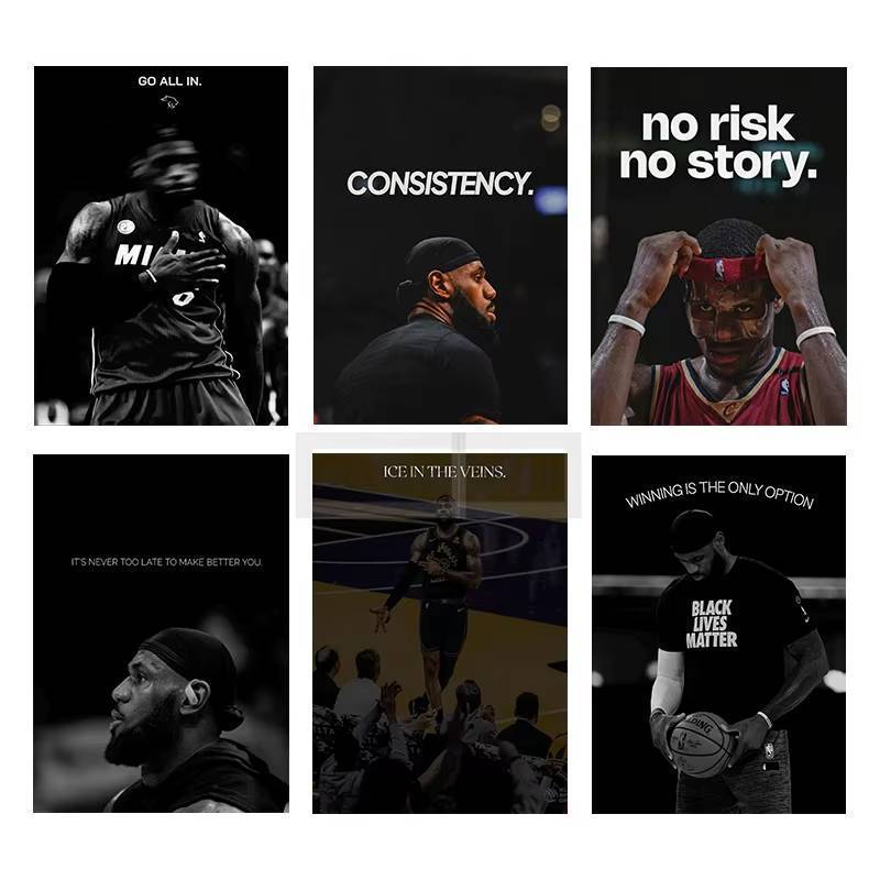 Basketball Player LeBron J-James Minimalist Poster Basketball Star Prints Canvas Painting Wall Art P