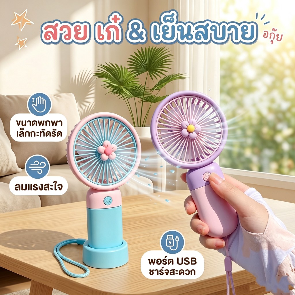 Hatarl mini usb Fan พัดลมพกพา พัดลมมินิน้อง รุ่นใหม่สีสันสดใส พกพาสะดวก พัดลม พัดลมตั้งโต๊ะ พัดลมมือถือ