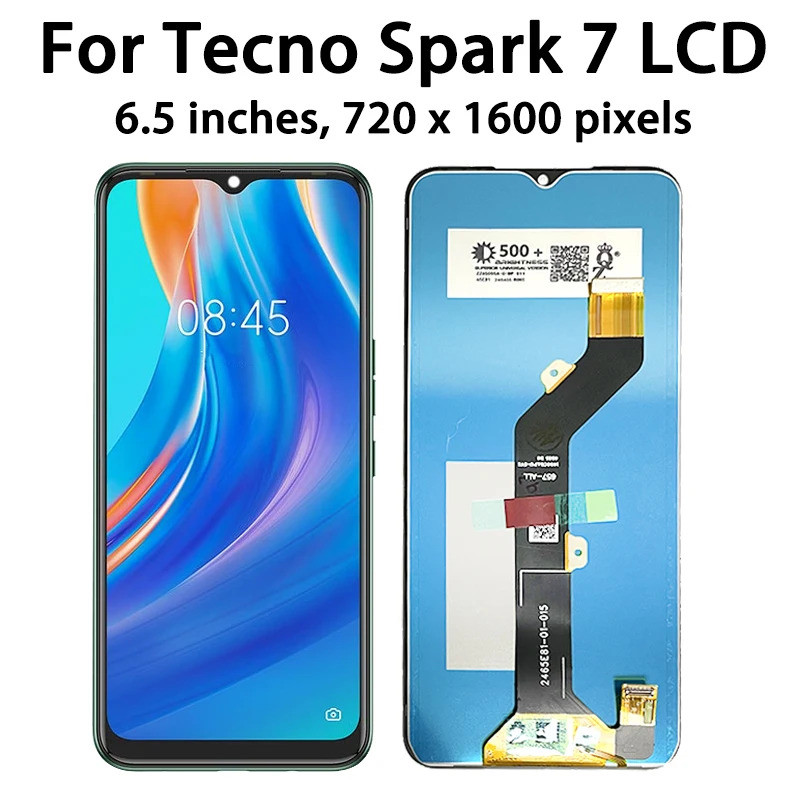 6.5 นิ้วสําหรับ Tecno Spark 7 Spark7 LCD KF6 KF6h KF6i KF6j KF6k KF6m KF6n จอแสดงผล Touch Screen Dig