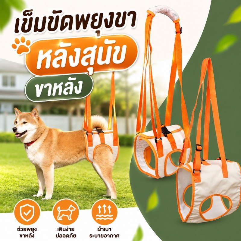 COD เข็มขัดช่วยขาหลังสัตว์เลี้ยง ผ้าพยุงสุนัข ใส่ได้นาน ผ้าเบา ระบายอากาศดี  พยุงหลัง เหมาะสำหรับสุนัขกลาง-ใหญ่