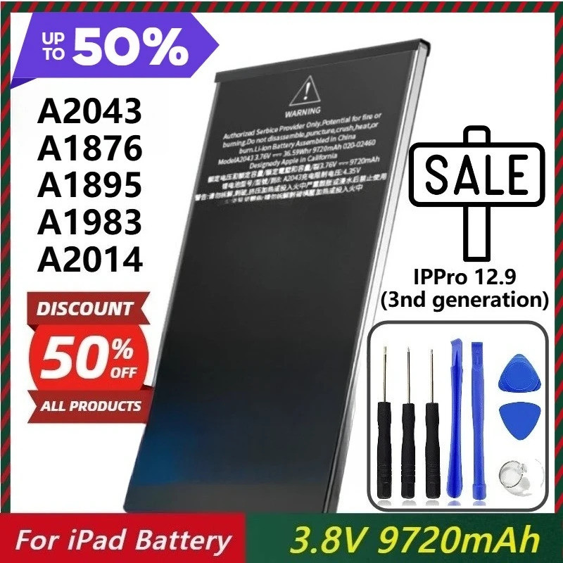 9720mAh แบตเตอรี่แท็บเล็ตสําหรับ Apple IPad Pro12.9 3rd Gen A2043/A1876/A1895/A193/A2014 แบตเตอรี่