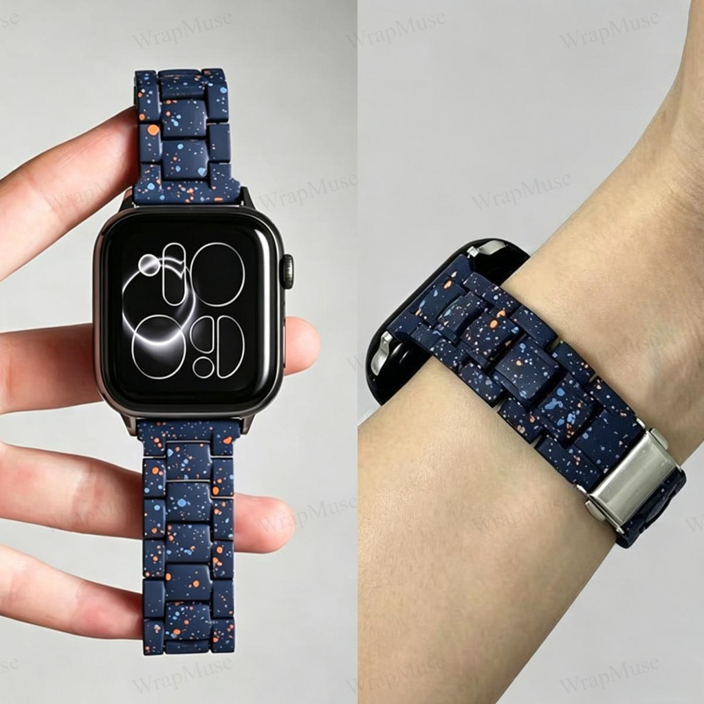 20 มม.22 มม.Premium Speckled Resin Link สําหรับ Redmi Watch 6 5 Active Lite 4 3 Active สําหรับ Xiaomi Mi Band 9 8 Pro สําหรับ Huawei Watch Fit 5 4 3 เรซิ่นสายนาฬิกา Band