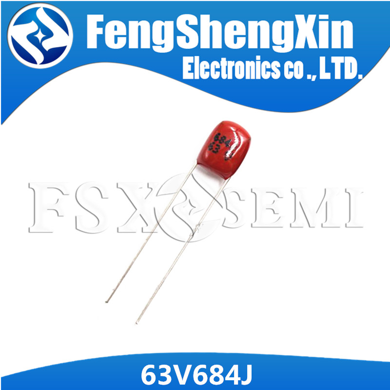 20PCS CBB 684 63V 0.68UF Pitch 5 มม.680nf 63V684J ตัวเก็บประจุฟิล์มโพรพิลีน