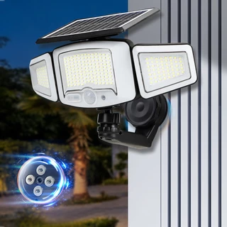 LUMI 💡10000W ไฟโซลาร์เซลล์ 3 หัว แบบแม่เหล็ก ไม่ต้องเจาะรู กันน้ำ IP69 ระยะส่องสว่าง 200 เมตร เหมาะสำหรับใช้ในสวน/หน้าป