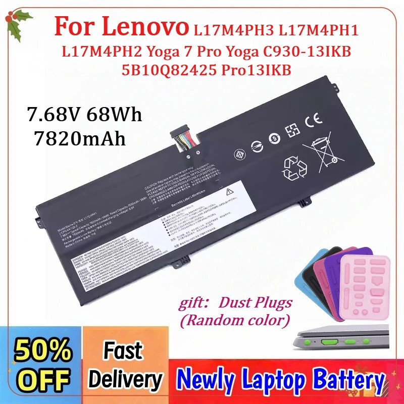 7.68V 7820mAh 68Wh L17C4PH1 แบตเตอรี่แล็ปท็อปสําหรับ Lenovo L17M4PH3 L17M4PH1 L17M4PH2 โยคะ 7 Pro โย