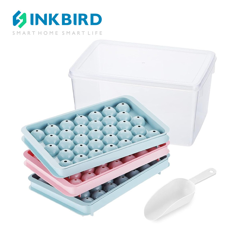 ถาดน้ําแข็ง 3 แพ็ค 99 รอบ ICE Balls Maker สําหรับตู้แช่แข็ง ICE Container Bin Scoop สําหรับเครื่องดื่มกาแฟน้ําผลไม้ Jelly
