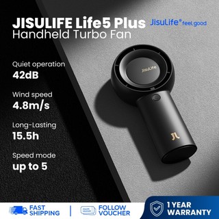 JISULIFE Rechargeable Mini Fan Portable 6000mAh USB Handheld Student Carry Fan FA43 Black Handy Energy-saving   and Fast Cool