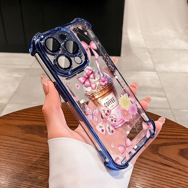 ชัดเจน เคส สำหรับ Honor 600 400 Pro Lite 200 สมาร์ท X6A X6B X6C X6D X7C X7D X8 X8A X7A X8B X8C X9A X9B X9C X9D หรูหราพรีเมี่ยมน่ารักโบว์ดอกไม้โปร่งใสชุบกันกระแทกกรณีโทรศัพท์นุ่ม