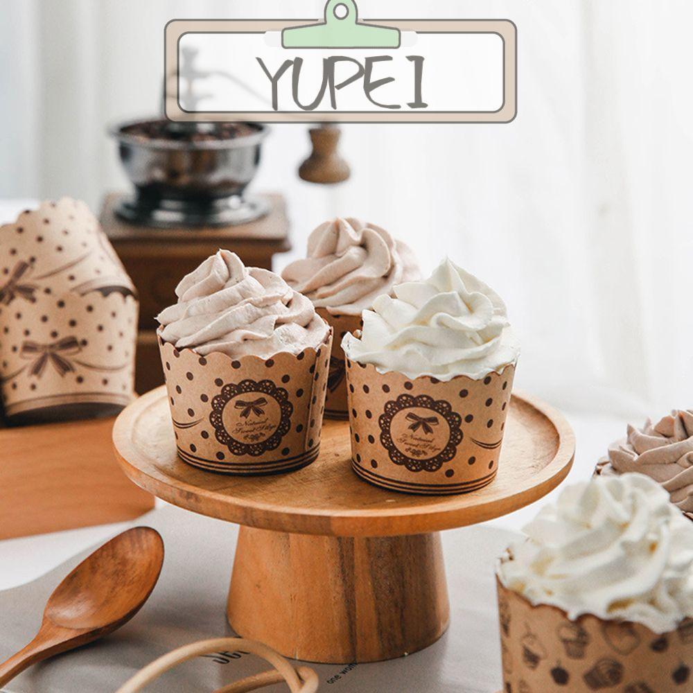 YUPEI 50 ชิ้น Cupcake ถ้วยกระดาษ DIY Home & Kitchen เคลือบเค้ก Liner มัฟฟิน Cupcake Liners