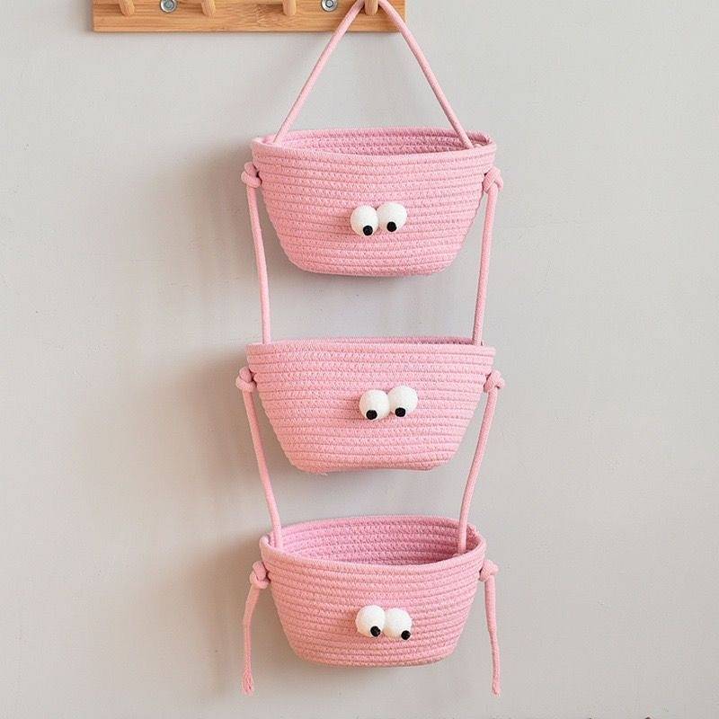Hanging Basket Wall-Mounted Storage Three-Layer Dormitory Creative Room Cosmetics Home Wall Mount Su