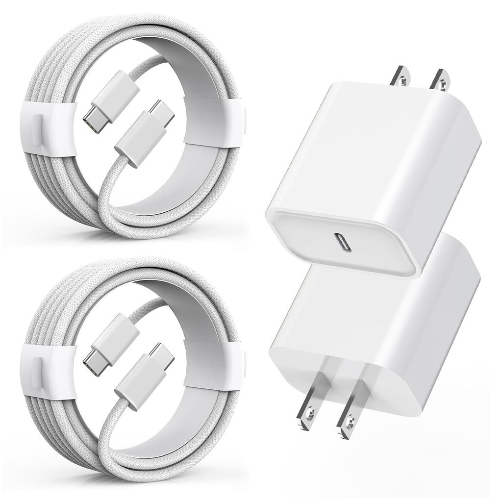ยาวสําหรับ iPhone 16e ชาร์จ Fast CHARGING, 20W USB C PD Wall Adapter 2-Pack 6FT ประเภท C ถึง C i โทร