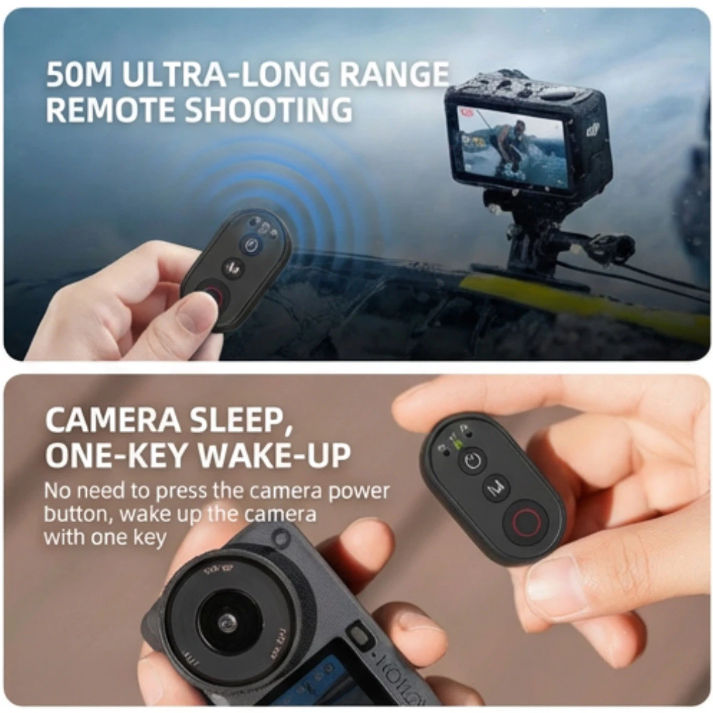 INOVAGEN สําหรับ DJI Osmo 360 Action 5 Pro/4 Insta360 Mini Bluetooth รีโมทคอนโทรลสร้อยข้อมือ,ชาร์จ,โทรศัพท์กล้องชัตเตอร์ thumbnail 5