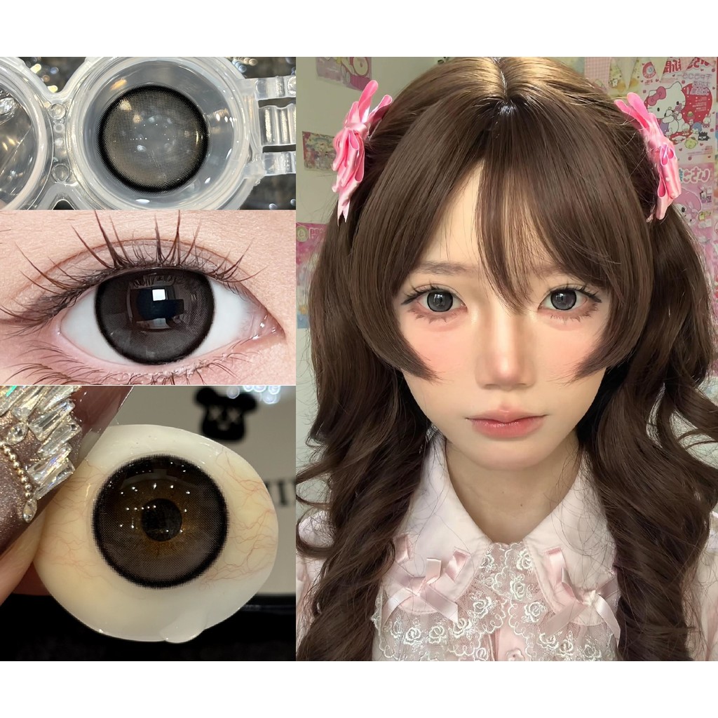 (1 คู่)BDKAI ยี่ห้อ thestarlens ,BIG SIZE,14.50mm,Gdia:13.8mm,(เกรด 0-8), คอนแทคเลนส์ 6 เดือนใช้(gre