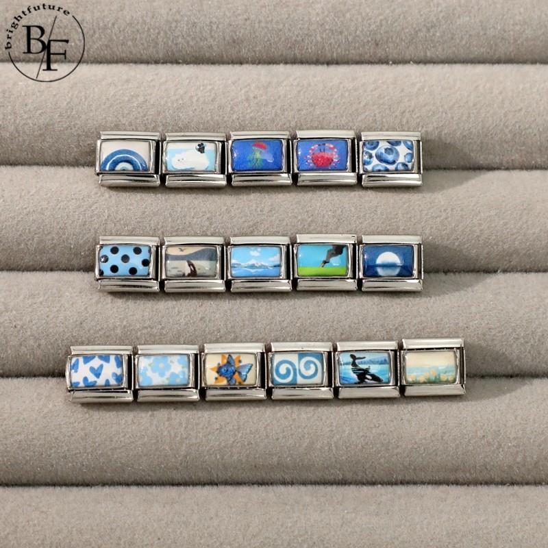 ทิวลิปแมงกะพรุนอิตาเลี่ยนสร้อยข้อมือ Charm Fit 9 มม.สร้อยข้อมือสแตนเลส DIY เครื่องประดับทําอุปกรณ์เสริม Retro บุคลิกภาพโมดูลสร้อยข้อมืออุปกรณ์เสริม