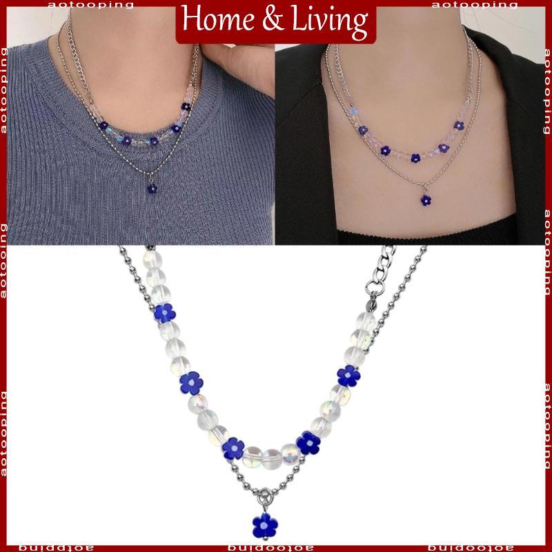 AOTO 2PCS Double Layer Choker Y2k เครื่องประดับผู้หญิงสร้อยคอสร้อยคอสร้อยคอสร้อยคอเครื่องประดับ