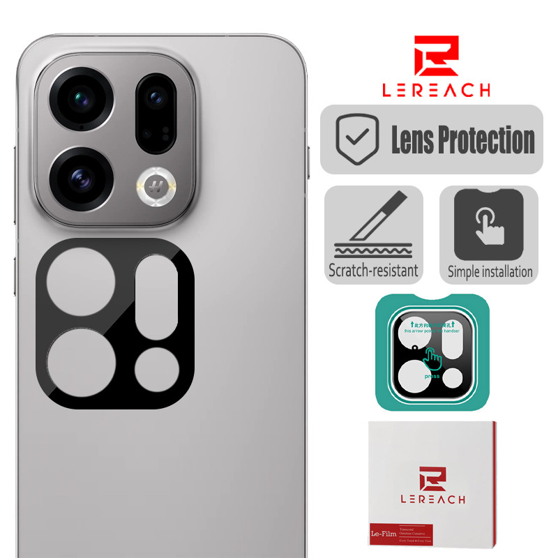 Lenuo & Lereach ตัวป้องกันเลนส์กล้องกันรอยขีดข่วนสําหรับ OPPO Find X9/X9 Pro HD กระจกนิรภัยใส 1-2 แพ็คติดตั้งง่าย