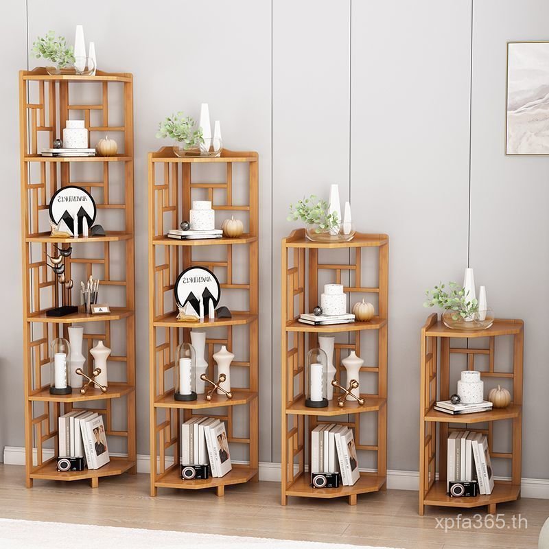 ชั้นวางหนังสือประหยัดพื้นที่ชั้นยืนมุมหลายชั้นสามเหลี่ยมตู้มุมตู้ที่มีประโยชน์เครื่องมือจีนการจัดเก็