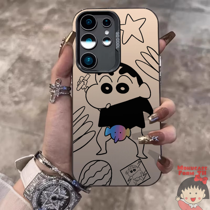 Fast❤️เคส Samsung A15 5G A55 4G A14 A13 Galaxy A23 S24&เคสไอโฟน Crayon Shin-chan Fun เคสป้องกันแบบเค