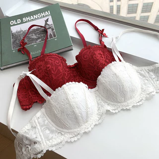 👙ชุดชั้นในเซ็กซี่ เสื้อชั้นในแบบดันทรง ทรงเดมิคัพ ดีไซน์บางเฉียบ ลูกไม้ฝรั่งเศส สวมใส่สบาย เหมาะกับผู้หญิง