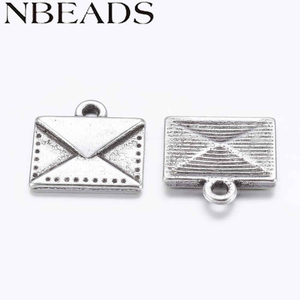 20 ชิ้นสไตล์ Mail ซองจดหมายสีแดงโบราณไร้สารตะกั่วและแคดเมียมฟรี 15x14.5x2 มม. รู: 1.5 มม.