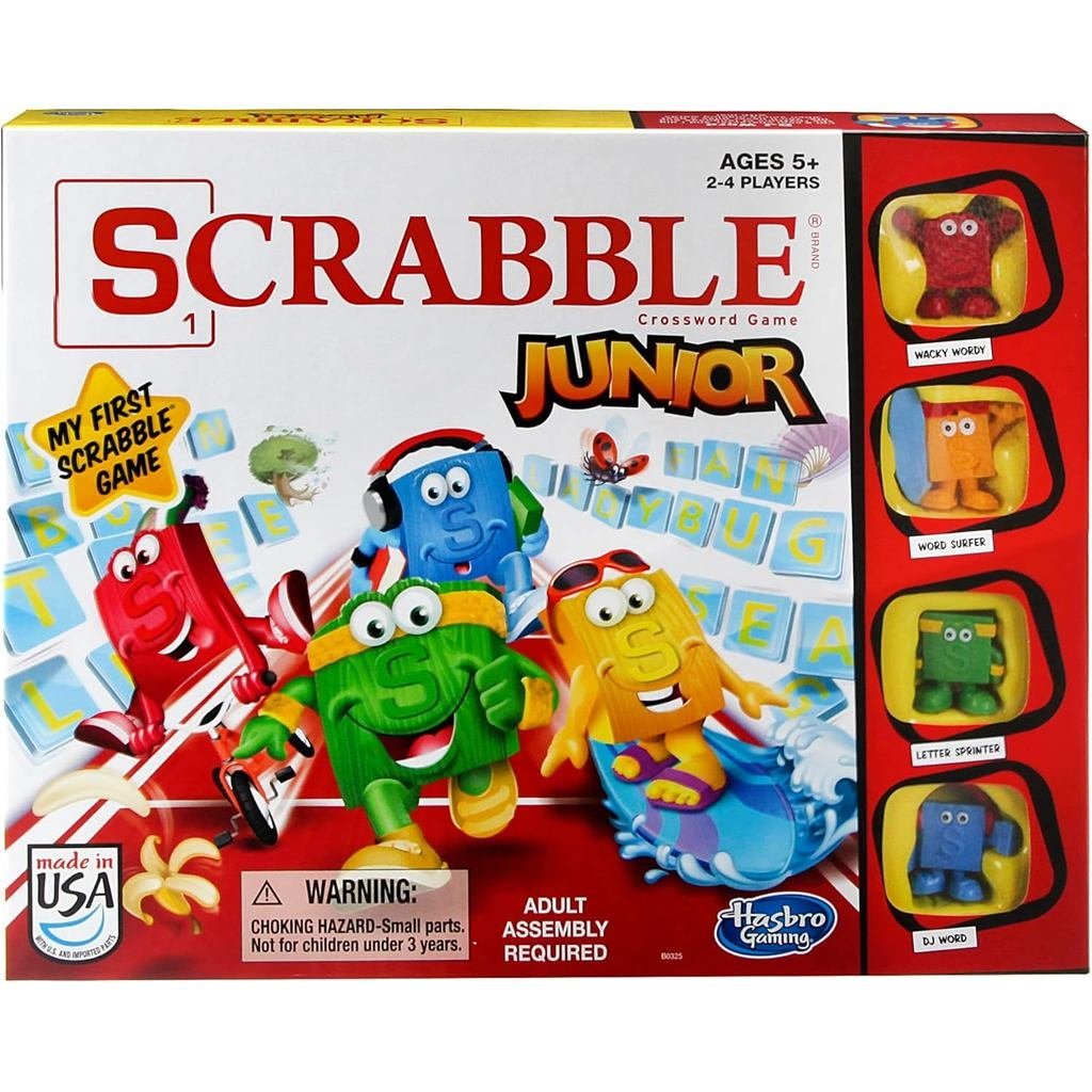 Hasbro Gaming Scrabble Junior Board Game | ผู้เล่น 2-4 คน | เกมคําการศึกษาสําหรับครอบครัวสําหรับเด็ก
