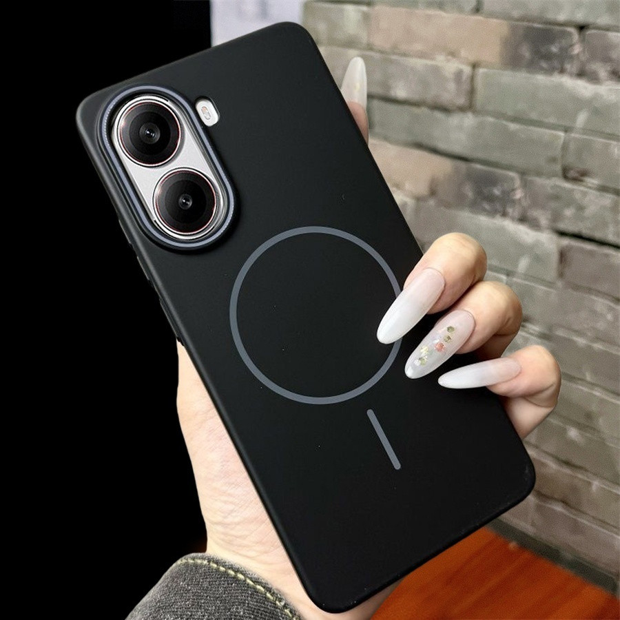 กันกระแทก Matte Magnetic Wireless Charge ซิลิโคนเหลวเคสโทรศัพท์สําหรับ Huawei P70 P60 P50 P40 Pro No