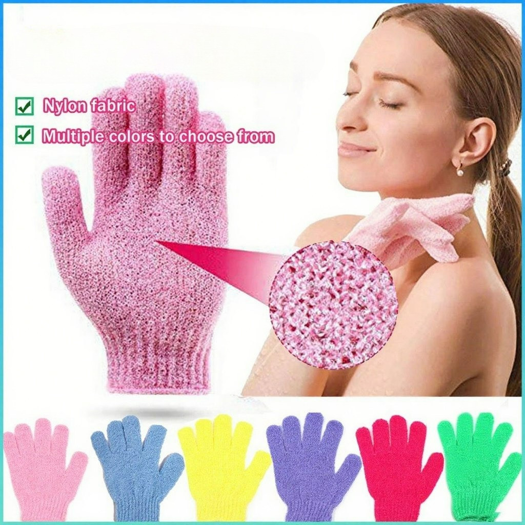 ถุงมืออาบน้ำ ถุงมือขัดผิวอาบน้ำ ขจัดเซลล์ผิวเก่า พร้อมส่ง Glove-style bath towel Shower Gloves