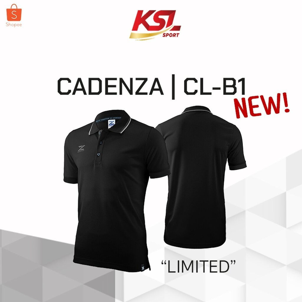 CADENZA เสื้อโปโล เสื้อคอปก ผู้ชาย พรีเมี่ยมโปโล คาเดนซ่า รุ่น CL-B1 สีดำ Limited